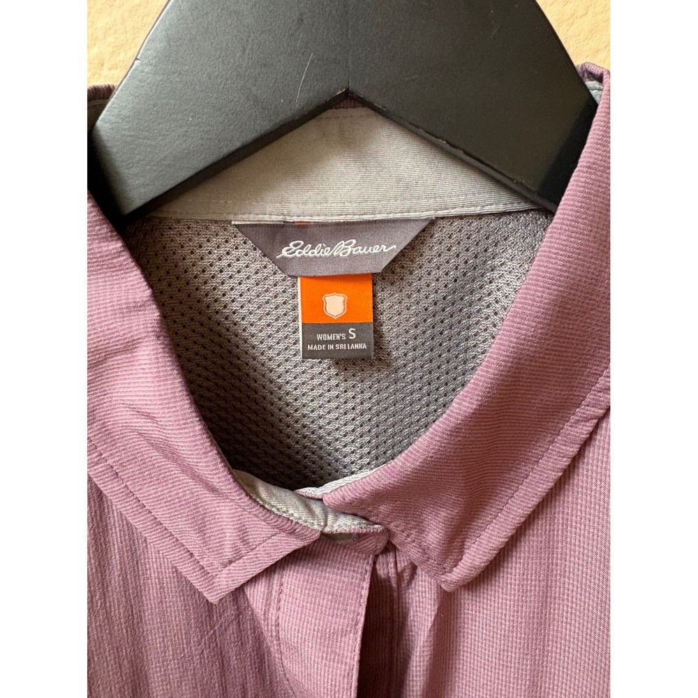 Eddie Bauer Travex Womens Small Purple Ripstop Vented Hiking Shirt Long Sleeve - Picture 2 of 6